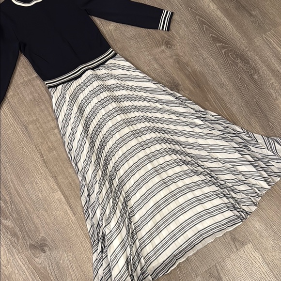 Ted Baker Elegant Navy and White Striped Dress - Picture 4 of 5